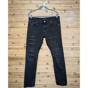 Alexander McQueen Jeans Mens 36 Black 2016 Mended Ripped Skinny Jeans